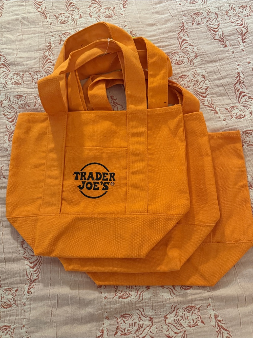 Trader Joe's Orange Canvas Tote Bag